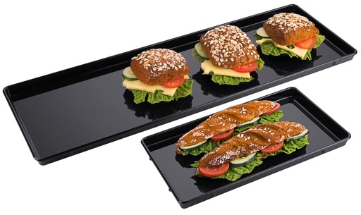 [CTO-4940/400] Auslage-Servierplatte Contacto aus schwarzem SAN (200mm, 400mm, 15mm)
