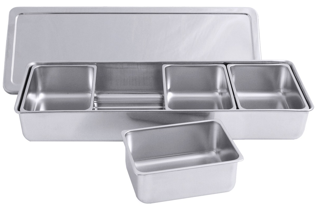 Zutatenbehälter aus Edelstahl 18/10 mit 4 Einsätzen