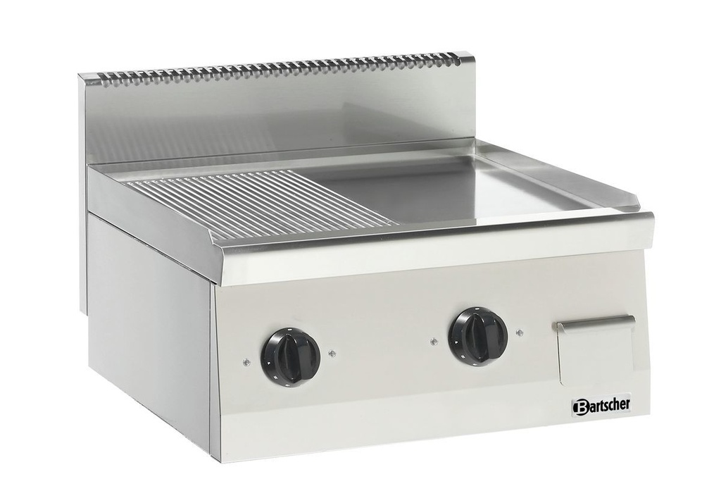 Griddleplatte Elektro 600, halb glatt/halb gerillt Bartscher