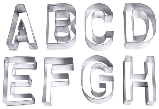 [CTO-638/026] Ausstechformen -Set Contacto Buchstaben, von A-Z aus Weißblech
