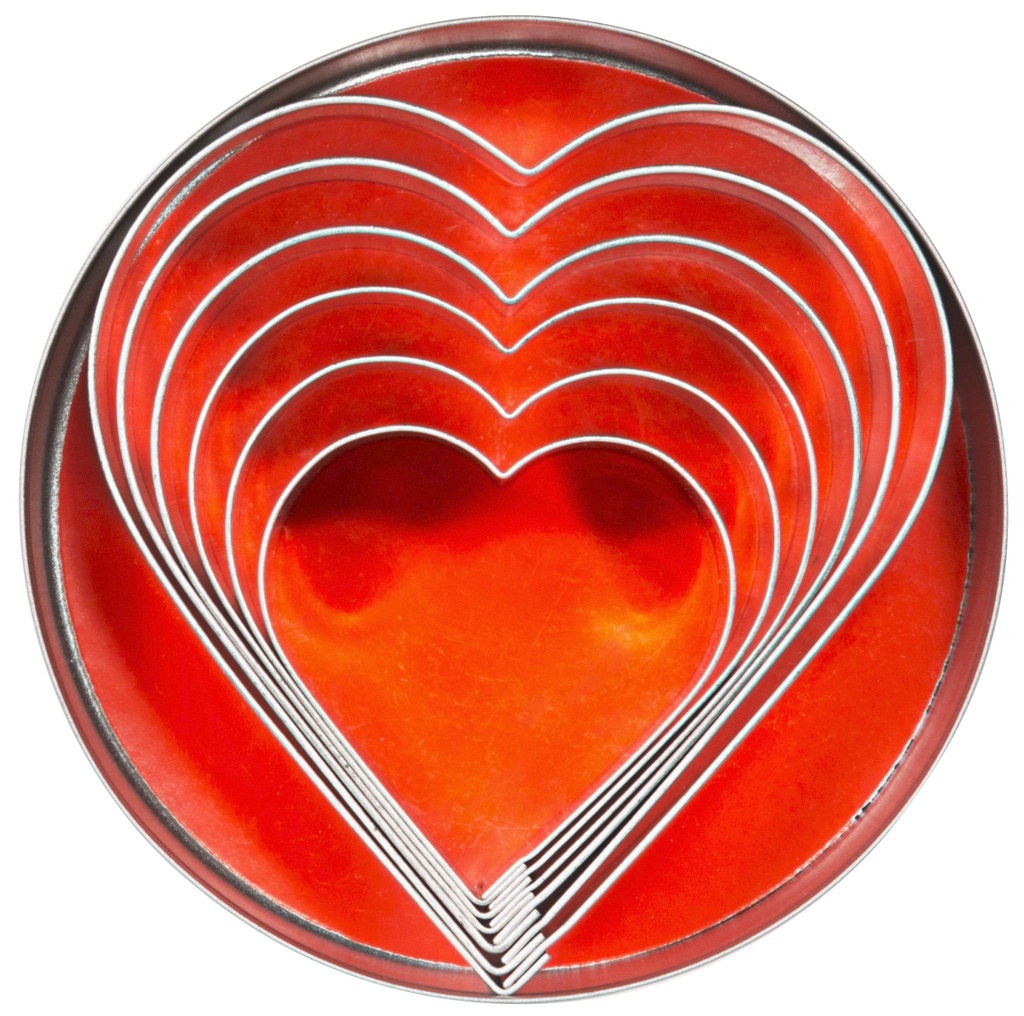 Ausstechformen - Set Herz, 6 Stck. aus Weißblech