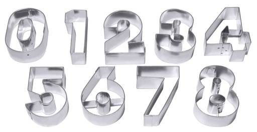 [CTO-637/060] Ausstechformen - Set Contacto Zahlen von 0-9 aus Weißblech