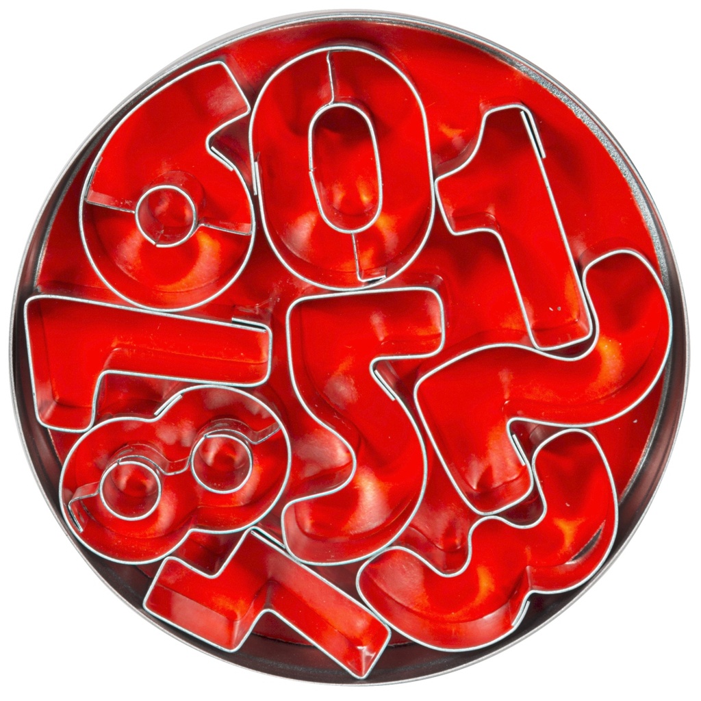 Ausstechformen - Set alle Zahlen, aus Weißblech