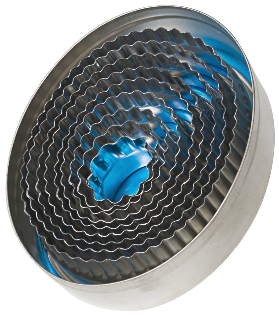 Ausstechformen - Set Contacto oval gewellte Form, 9 Stck. aus Weißblech