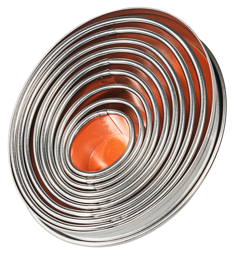 Ausstechformen - Set Contacto oval glatte Form, 9 Stck. aus Weißblech