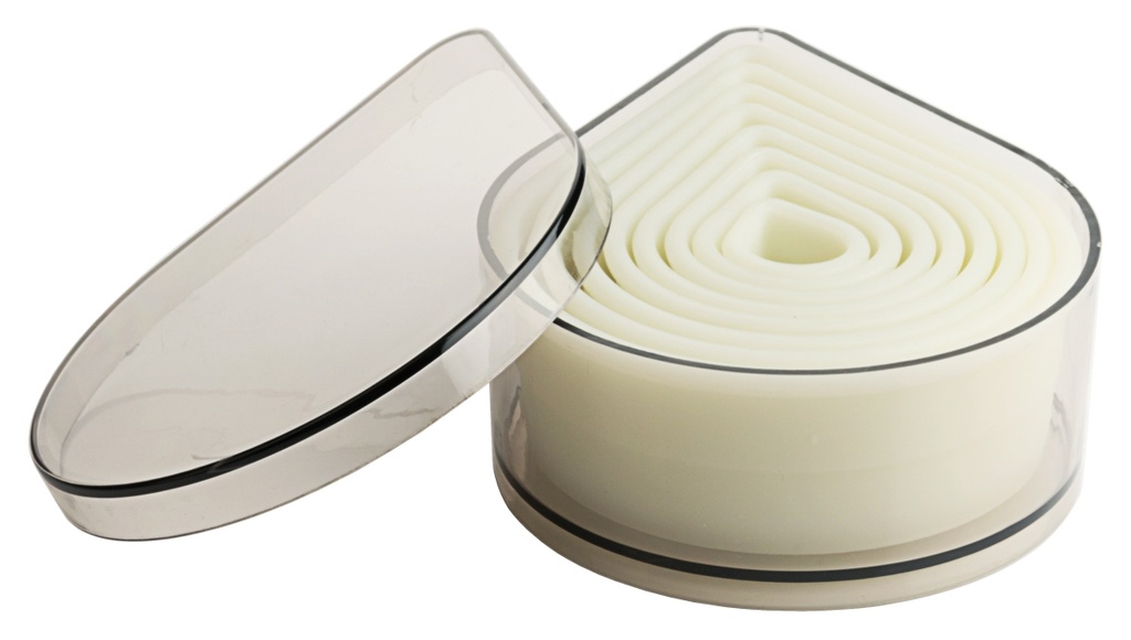 Ausstechform - Set Tropfen, 8 Stck. aus hellem Polyamid