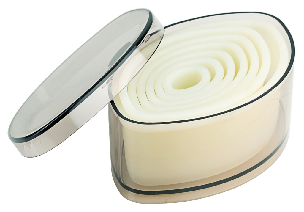 Ausstechform-Set Spitzoval, 7 Stck. aus hellem Polyamid