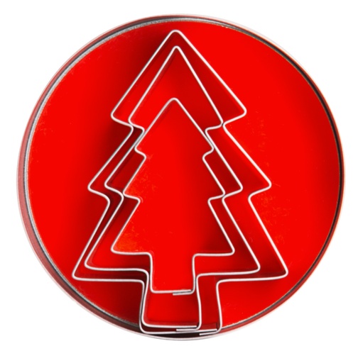 [CTO-635/003] Ausstechformen - Set Contacto Tannenbaum, 3 Stck. aus Weißblech