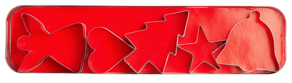 Ausstechformen - Set Weihnachten, 5 Stck. aus Weißblech