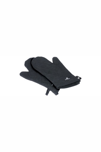 [CTO-6533/360] Küchenhandschuhe Fäustlinge Contacto ganz aus gesteppter, schwarzer Baumwolle