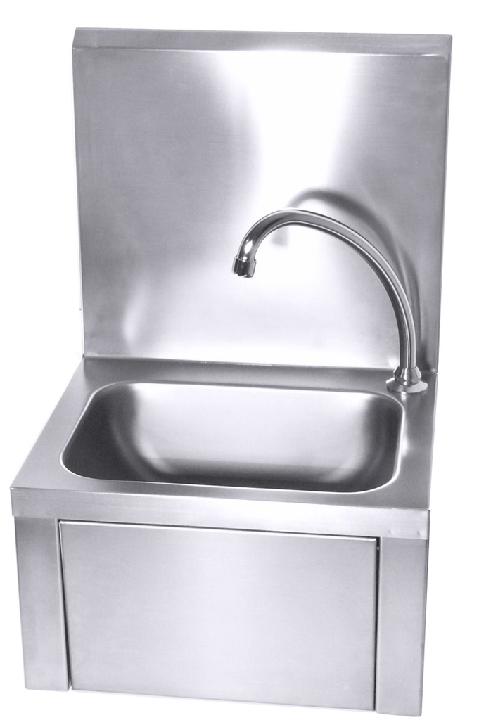 Handwaschbecken 40x 33cm aus Edelstahl 18/10 zur Wandmontage mit Armatur