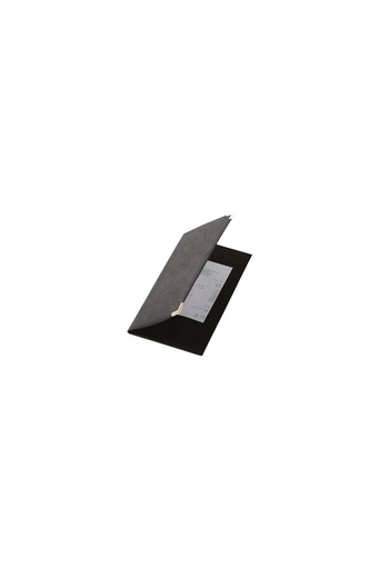 [CTO-5834/233] Rechnungsmappe Contacto aus schwarzem edlem Kunstleder mit Metallecken