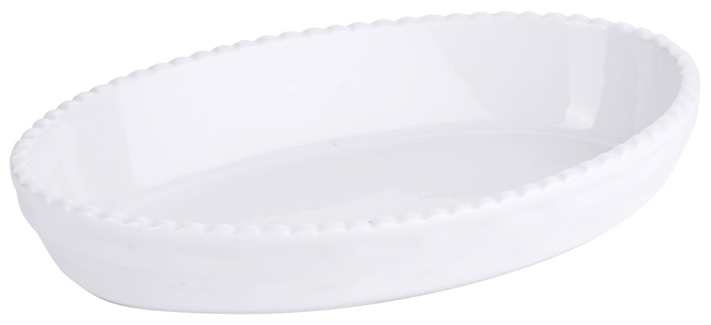 Aufflaufformen, oval aus weißem Porzellan 