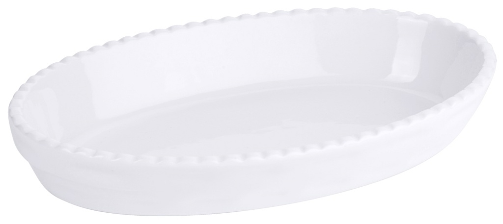 Aufflaufformen, oval aus weißem Porzellan 