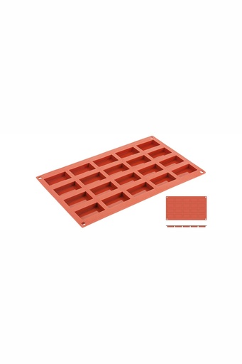 [CTO-6647/049] Backmatte Flachbarren Contacto aus Silikon 20 Formen a´ 4,9cm x 2,6cm
