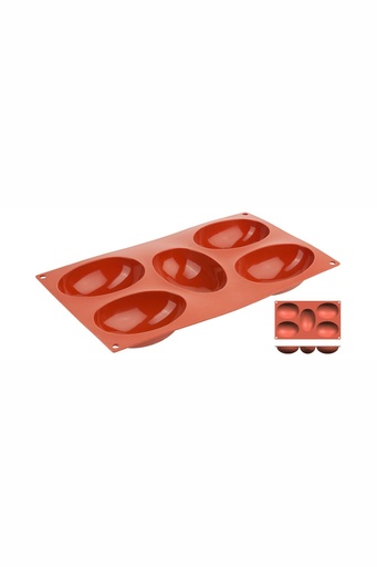 [CTO-6646/100] Backmatte Contacto Halbeier aus Silikon 5 Formen 10cm x 7cm