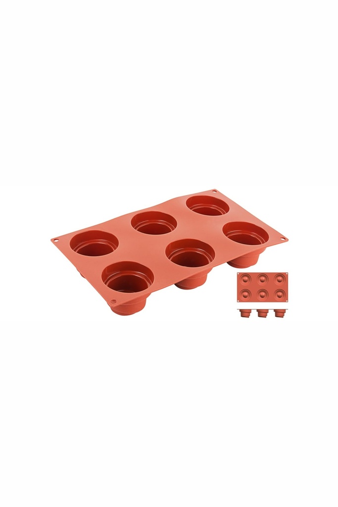 Backmatte Contacto Wendelturm aus reinem flexiblen Silikon 6 Formen ∅ 6,8cm