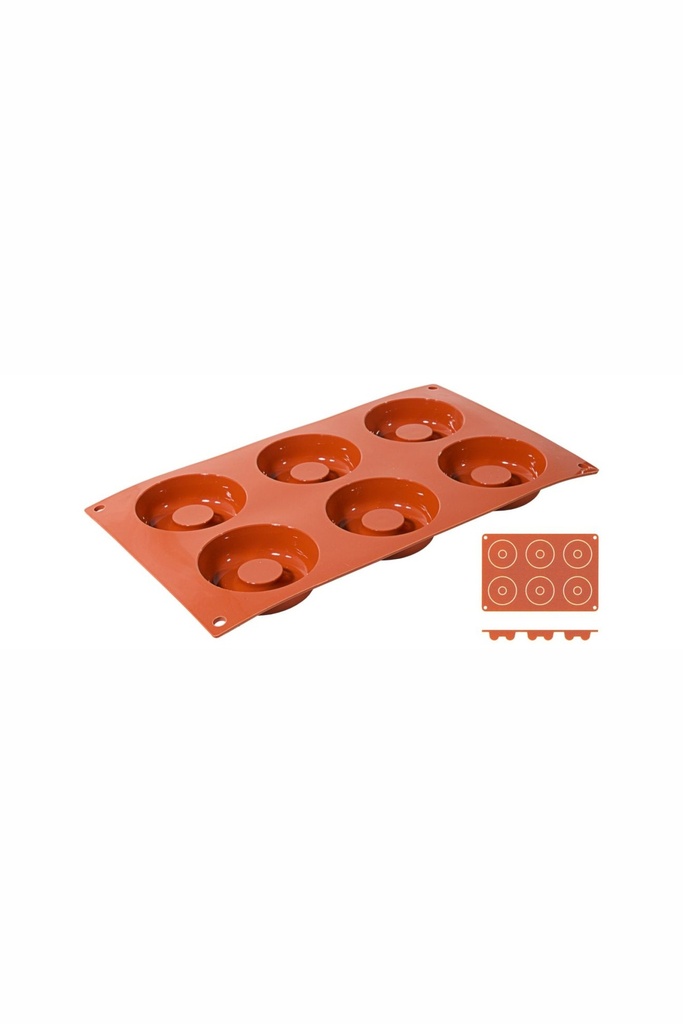 Backmatte Contacto Savarin aus reinem flexiblen Silikon 6 Formen ∅ 7,2cm