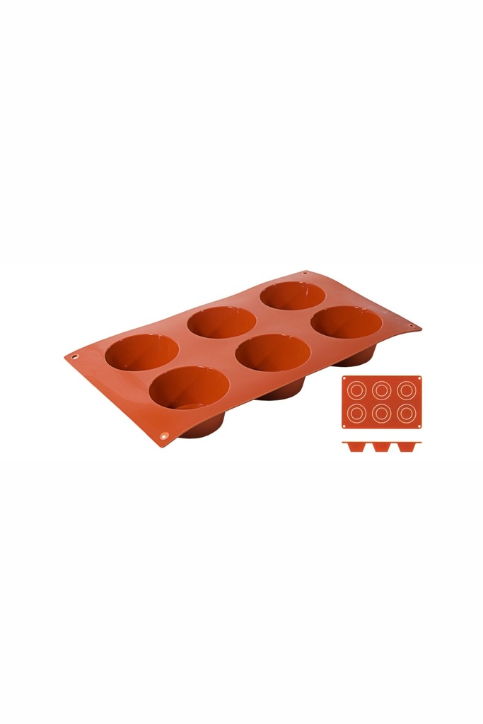 Backmatte Contacto MUFFIN  aus reinem flexiblen Silikon 6 Formen ∅ 6,9cm