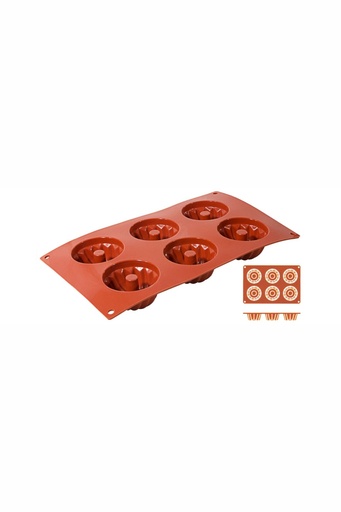 [CTO-6640/076] Backmatte Contacto GUGELHUPF aus Silikon 6 Formen ∅ 7cm