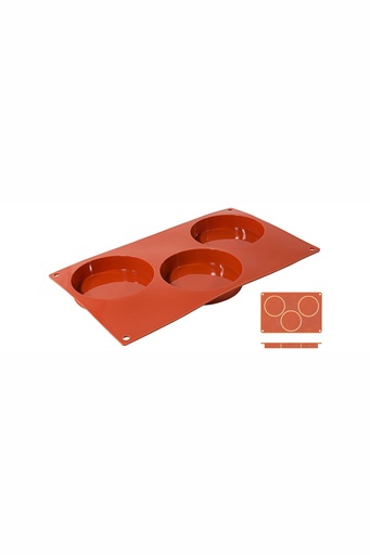[CTO-6641/100] Backmatte  BISKUIT Contacto aus Silikon 3 Formen ∅ 10cm