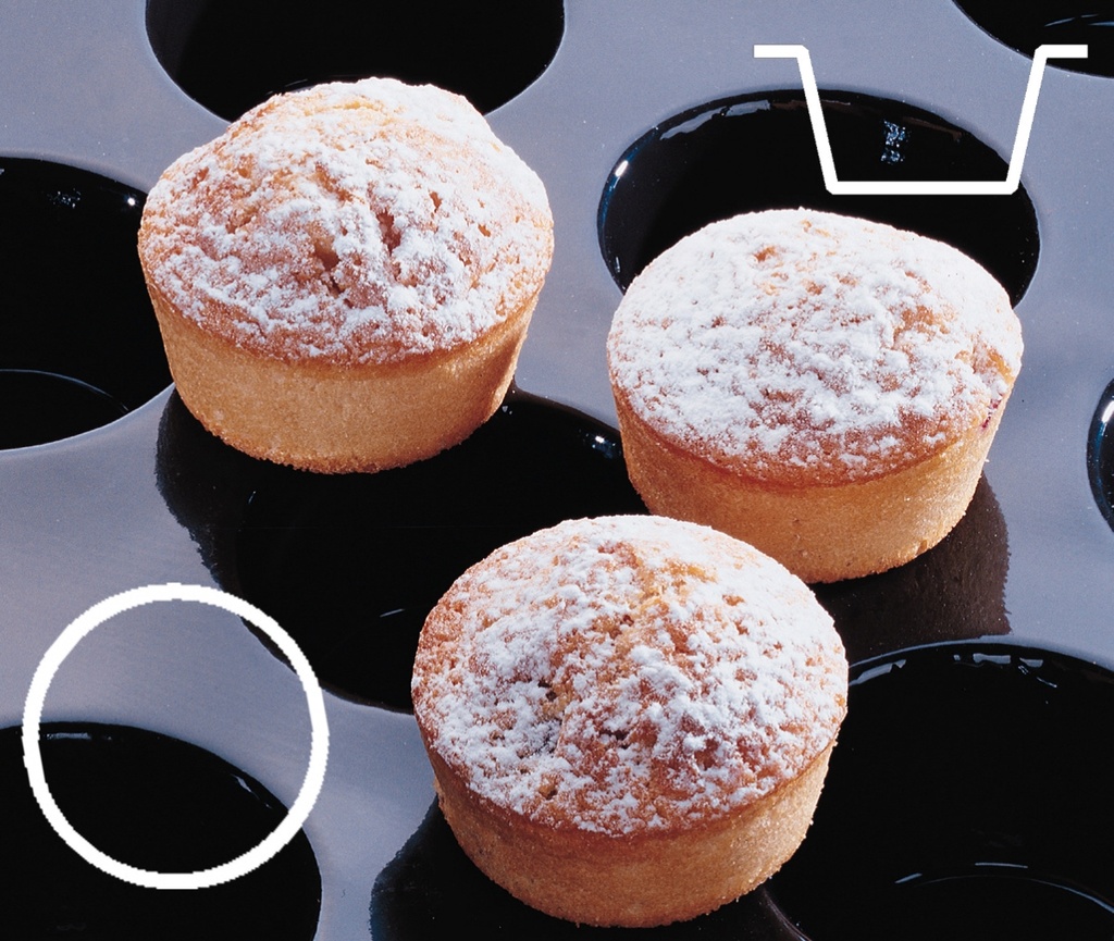 Backmatte Contacto Minimuffins aus Silikon 40 Formen ∅ 5,1cm