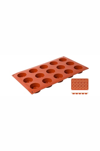 [CTO-6635/415] Backmatte Contacto MINI-ZYLINDER aus reinem flexiblen Silikon 15 Formen ∅ 4cm