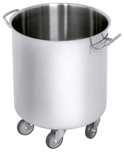 [CTO-627/050] Abfallbehälter Contacto aus Edelstahl mit Rollen 50L