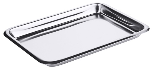 Auslagetabletts aus Edelstahl 18/10 hochglänzend