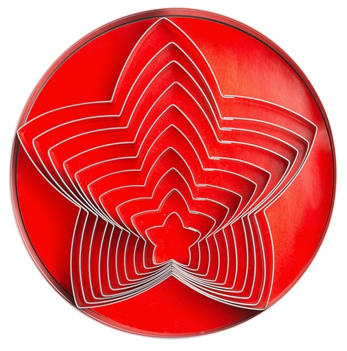 [CTO-641/010] Ausstecher- Set Pyramidenbaum 10 Stck aus Weißblech