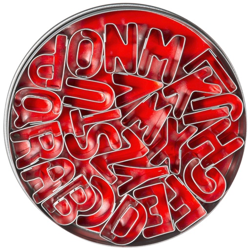 [CTO-613/130] Ausstechformen - Set Buchstaben (Ø 12,5 cm), aus Weißblech