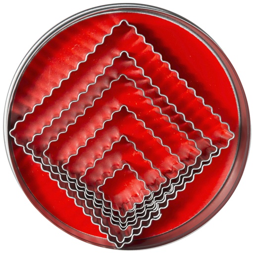 [CTO-616/006] Ausstechformen - Set gewellte Form, 6 Stck. aus Weißblech