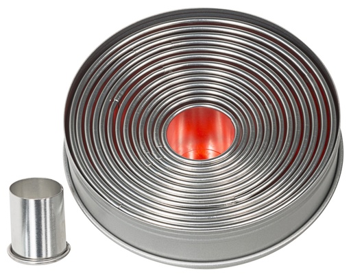 [CTO-618/014] Ausstechformen - Set rund glatte Form, 14 Stck. aus Weißblech