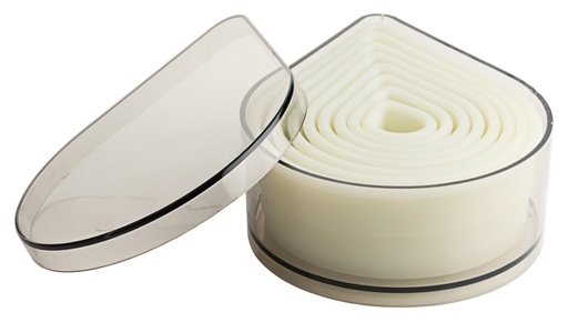 [CTO-1229/008] Ausstechform - Set Tropfen, 8 Stck. aus hellem Polyamid