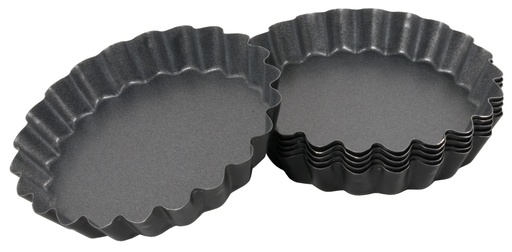 [CTO-6316/120] Backform - Set: Form Tarteletteform 4 Stck. mit Antihaftbeschichtung (∅12cm)