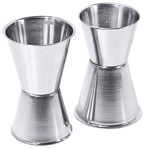 [CTO-1565/050] Cocktaildoppelmaß Contacto 3cl/ 5cl aus Edelstahl 