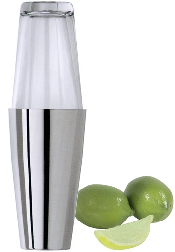 [CTO-399/075] Boston-/Cocktailshaker zweiteilig aus hochglänzendem Edelstahl