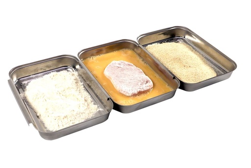 [APS-66904] Panierstation 3-teilig aus Edelstahl