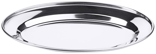 [CTO-3/250] Bratenplatte flach oval aus Edelstahl
