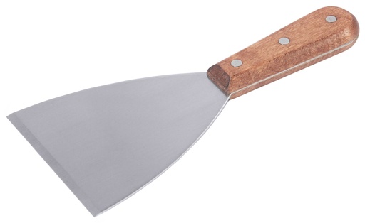 [CTO-3030/100] Bratenwender aus starrem Edelstahl hochglänzend mit lackiertem Holzgriff 11,5cm x 10cm