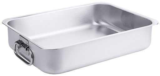 Bratpfannen rechteckig aus Edelstahl mit Fallgriffen für Backofen