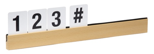 4 Buchstabenleisten Contacto farbig aus Kiefernholz 4x25cm