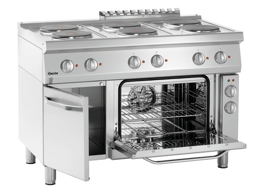 [BAR-286247] Elektroherd 700, 6 Kochzonen und Backofen Bartscher