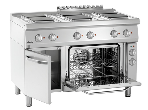 [BAR-286347] Elektroherd 700, 6 eckige Kochzonen und Backofen Bartscher