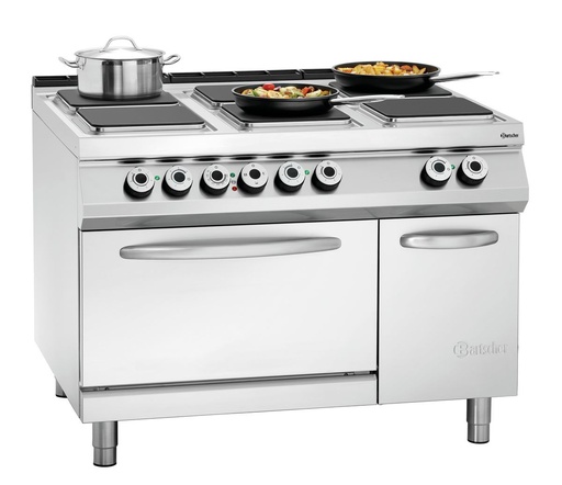 [BAR-296217] Elektroherd Serie 900, mit 6 Platten und Backofen Bartscher