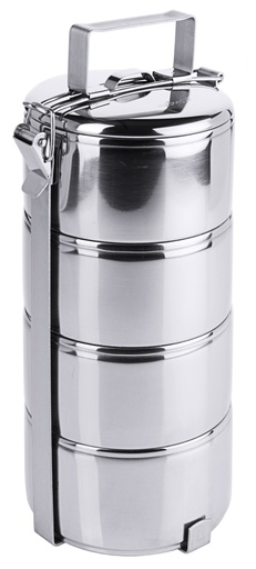 Etagen-Essensträger mit 4 Etagen aus Edelstahl 18/10