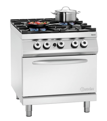 [BAR-2952171] Elektro-/Gasherd Serie 900, mit 4 Flammen Bartscher