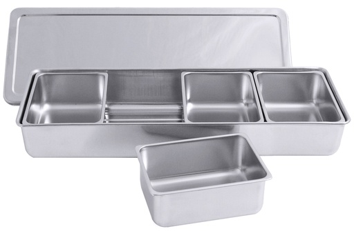 [CTO-212/004] Zutatenbehälter aus Edelstahl 18/10 mit 4 Einsätzen