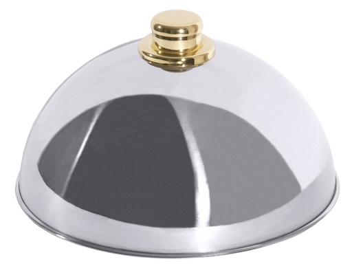 [CTO-6450/250] Tellercloche ∅ 25cm aus Edelstahl mit goldfarbenem Griffknopf