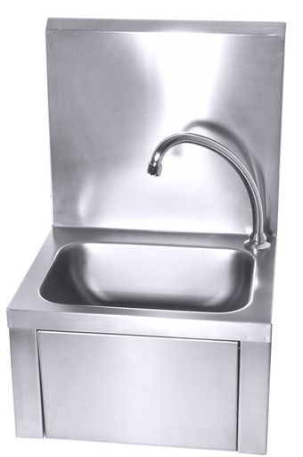 [CTO-4001/100] Handwaschbecken Contacto 40x 33cm aus Edelstahl zur Wandmontage mit Armatur